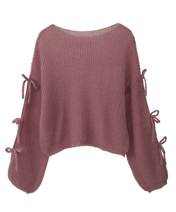 earth music&ecology「サイドリボン透かしニットプルオーバー」|ニット・セーター|