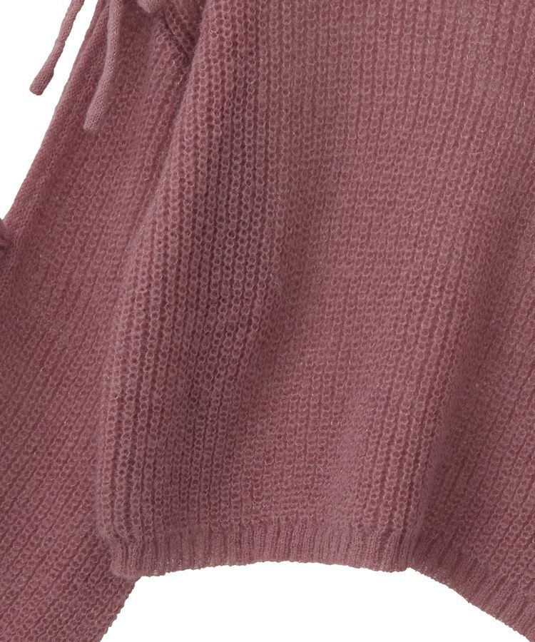 earth music&ecology「サイドリボン透かしニットプルオーバー」|ニット・セーター|