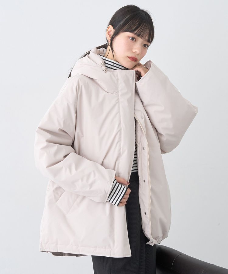 earth music&ecology「フーデットパファーコート」|ブルゾン・スタジャン|