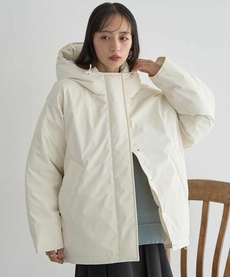 earth music&ecology「フーデットパファーコート」|ブルゾン・スタジャン|