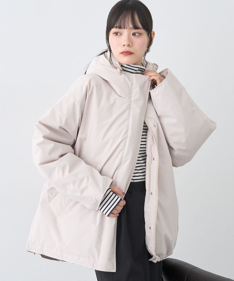earth music&ecology「フーデットパファーコート」|ブルゾン・スタジャン|Beige