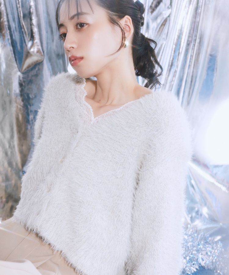 earth music&ecology「ミックスカラーラメニットカーディガン」|カーディガン|