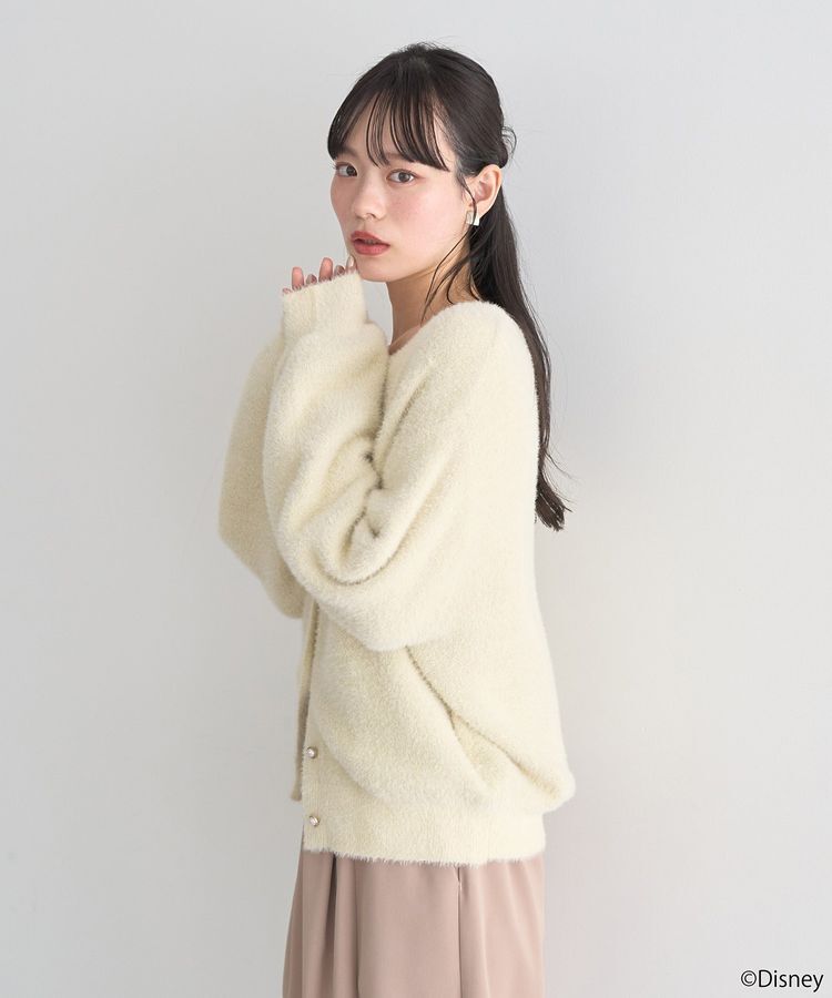 earth music&ecology「Disney/ポイントミッキーラメシャギーカーデ」|カーディガン|