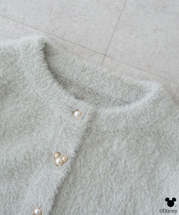 earth music&ecology「Disney/ポイントミッキーラメシャギーカーデ」|カーディガン|