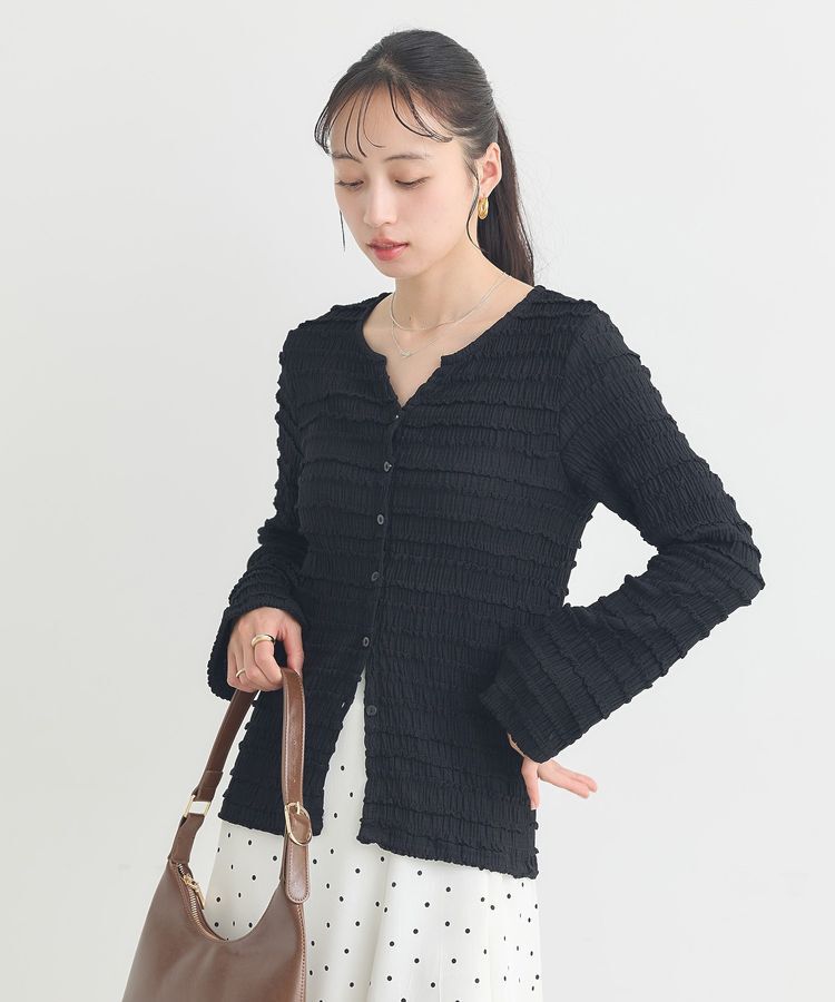 earth music&ecology「シャーリングカットカーディガン」|カーディガン|
