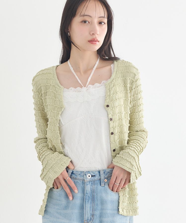 earth music&ecology「シャーリングカットカーディガン」|カーディガン|Mint