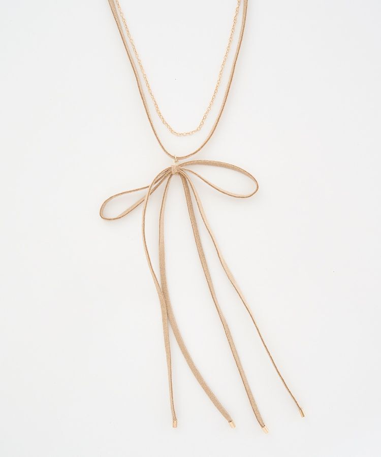 earth music&ecology「スエードライクリボンネックレス」|ネックレス|