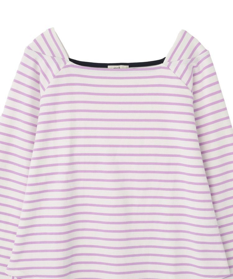 earth music&ecology「バイカラースクエアネックボーダープルオーバー」|Tシャツ・カットソー|
