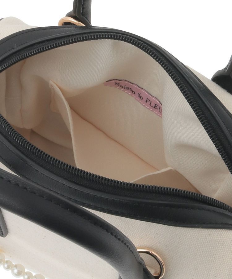 Maison de FLEUR「チャーム付きキャンバスボストンバッグ」|トートバッグ|