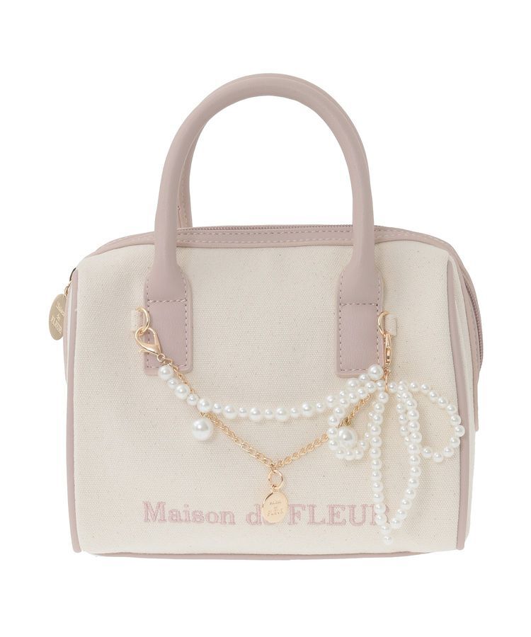 Maison de FLEUR「チャーム付きキャンバスボストンバッグ」|トートバッグ|