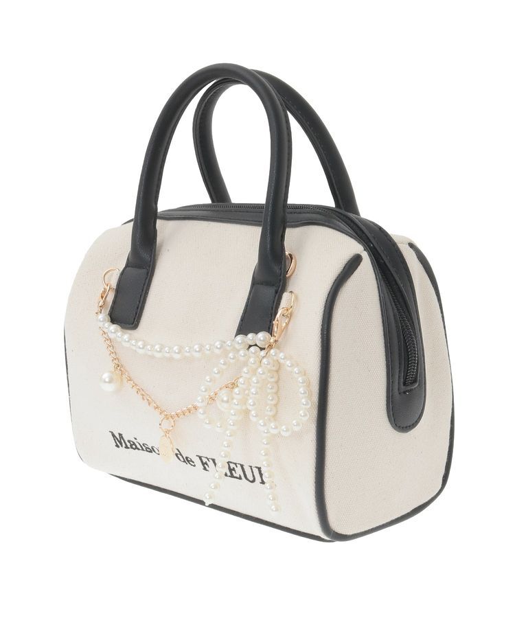 Maison de FLEUR「チャーム付きキャンバスボストンバッグ」|トートバッグ|