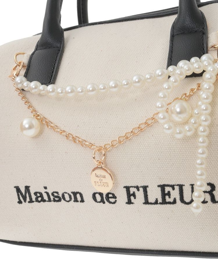 Maison de FLEUR「チャーム付きキャンバスボストンバッグ」|トートバッグ|