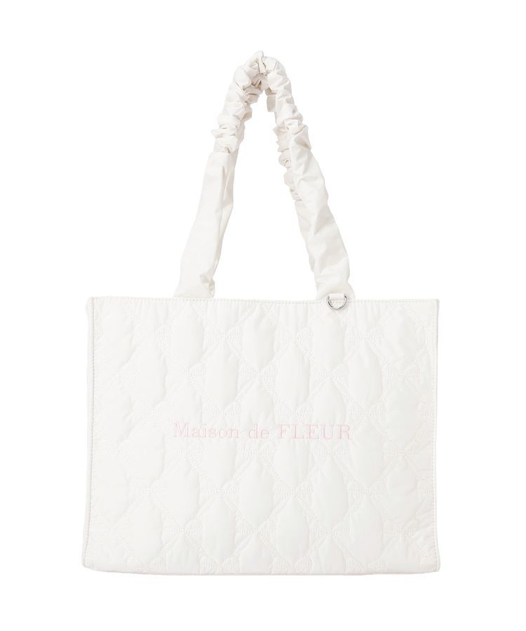 Maison de FLEUR「ギャザーハンドルリボンキルティングトート」|トートバッグ|