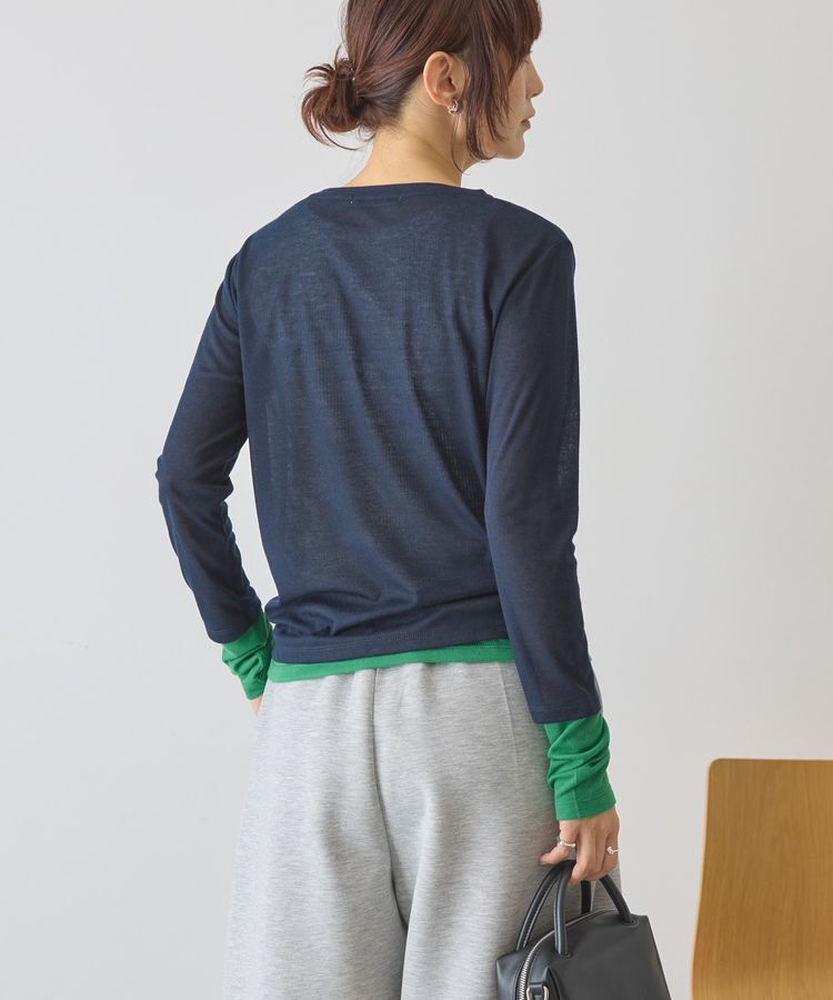 AMERICAN HOLIC「配色シアーレイヤードプルオーバー」|Tシャツ・カットソー|