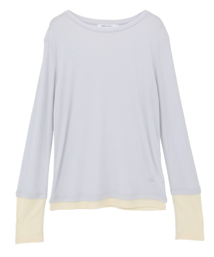 AMERICAN HOLIC「配色シアーレイヤードプルオーバー」|Tシャツ・カットソー|