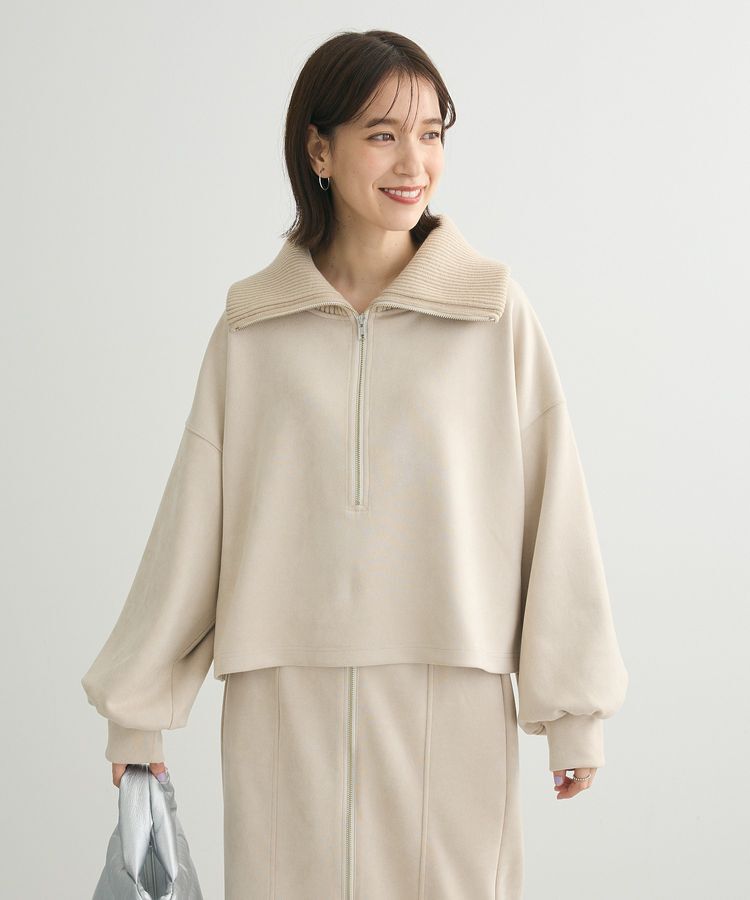 Green Parks「・ELENCARE DUE スエードポンチハーフZIP」|Tシャツ・カットソー|Ivory