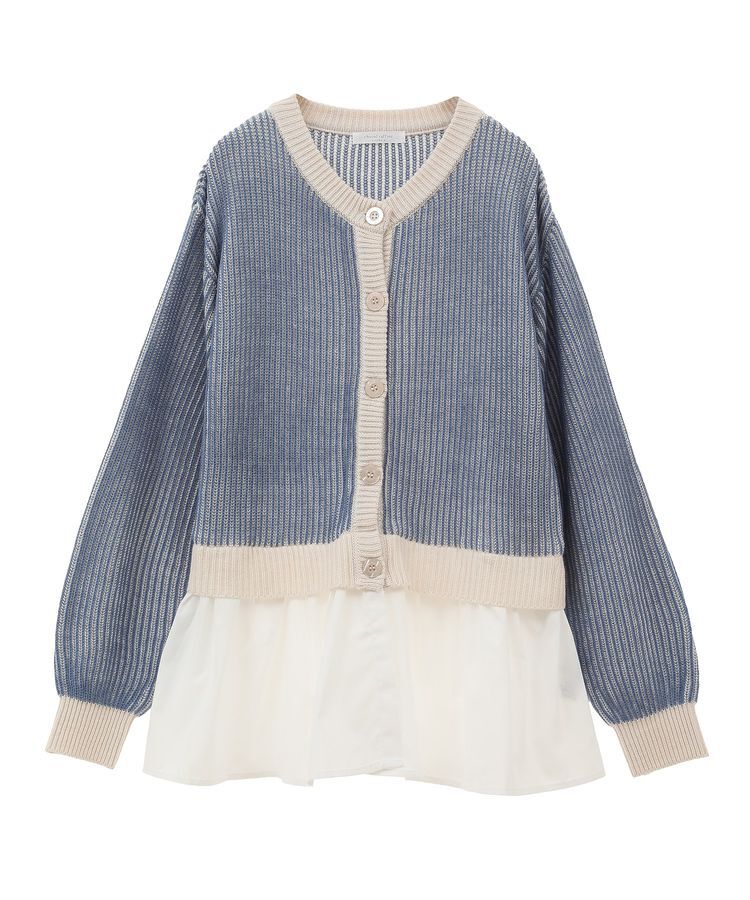 Green Parks「配色リブドッキングチュニック」|ニット・セーター|