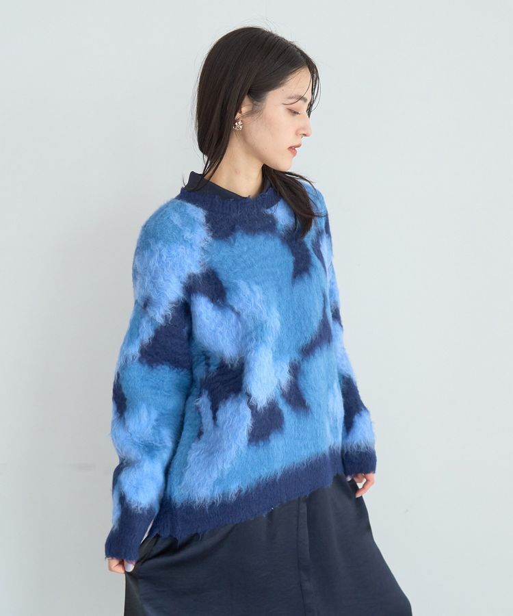 YECCA VECCA「フラワー柄シャギーニット」|ニット・セーター|