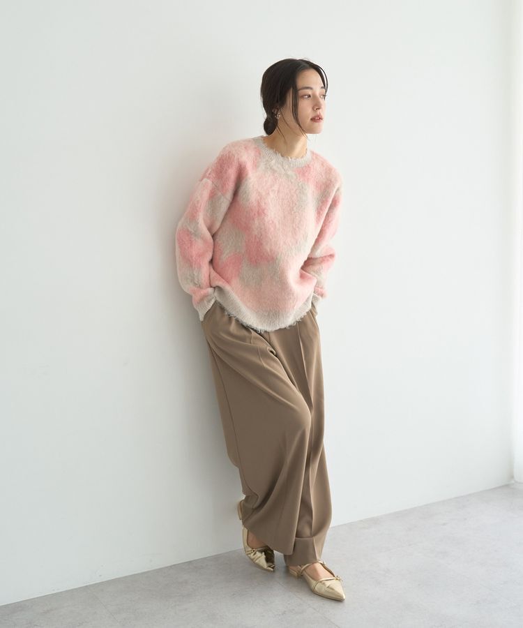 YECCA VECCA「フラワー柄シャギーニット」|ニット・セーター|