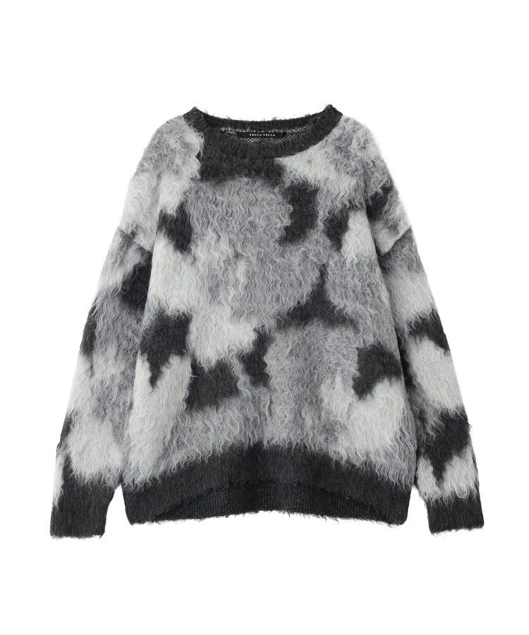 YECCA VECCA「フラワー柄シャギーニット」|ニット・セーター|