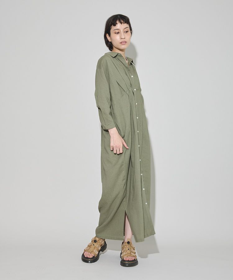 GARAGE OF GOOD CLOTHING「リネンタックロングワンピ-ス」|ワンピース|
