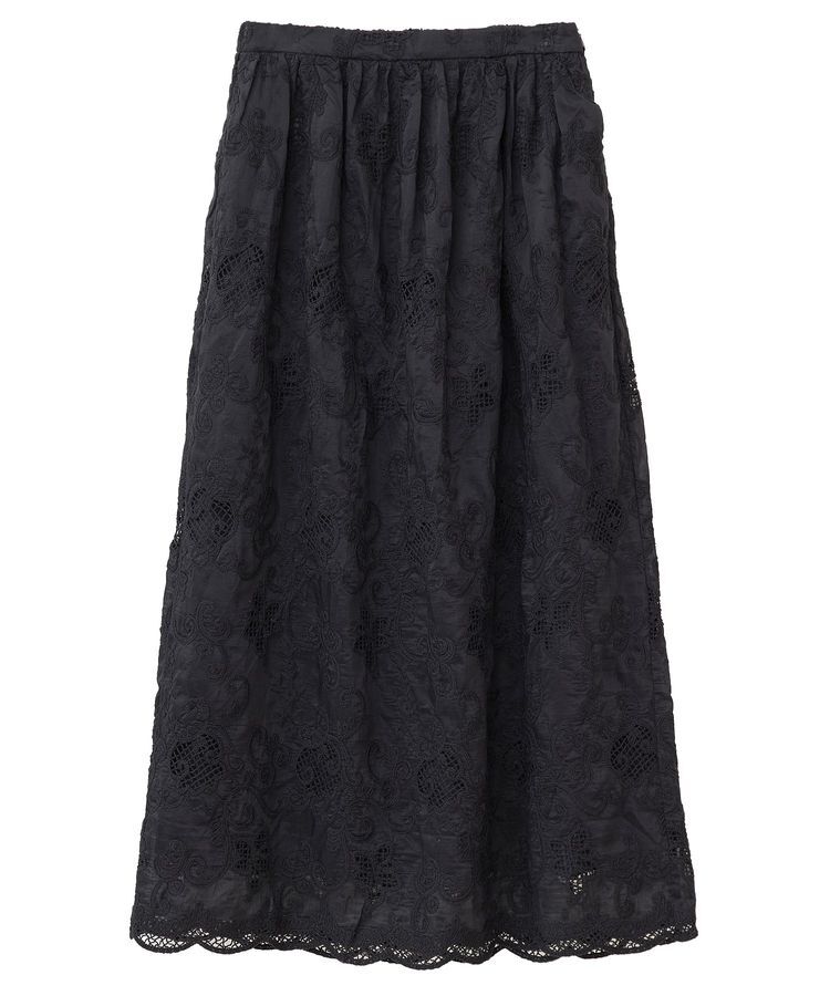 GARAGE OF GOOD CLOTHING「レースギャザーロングスカート」|フレア|