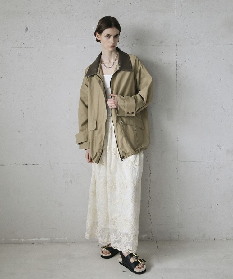 GARAGE OF GOOD CLOTHING「レースギャザーロングスカート」|フレア|