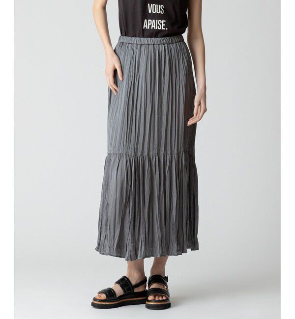 allureville「楊柳調プリーツマーメイドスカート」|スカート|