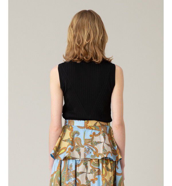 LOULOU WILLOUGHBY「【LOULOU WILLOUGHBY】リブキリカエモックネックプルオーバー」|ニット・セーター|