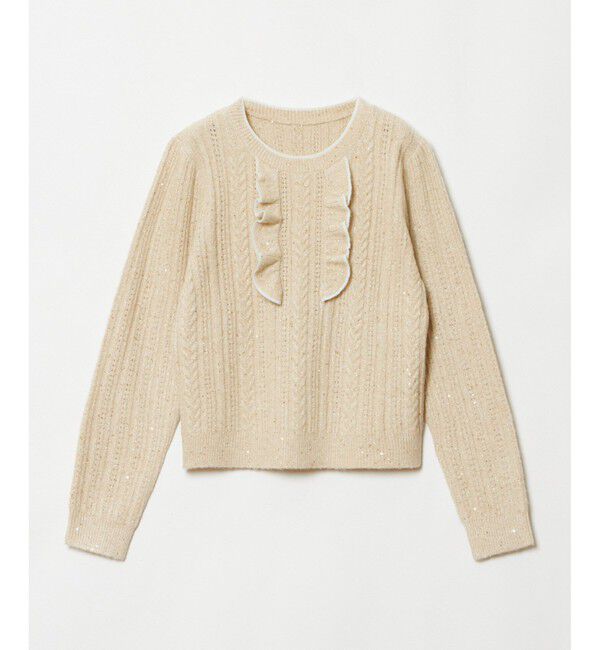 LOULOU WILLOUGHBY「【LOULOU WILLOUGHBY】フロントフリルラメプルオーバー」|ニット・セーター|