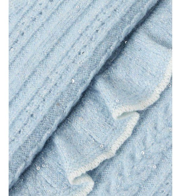 LOULOU WILLOUGHBY「【LOULOU WILLOUGHBY】フロントフリルラメプルオーバー」|ニット・セーター|