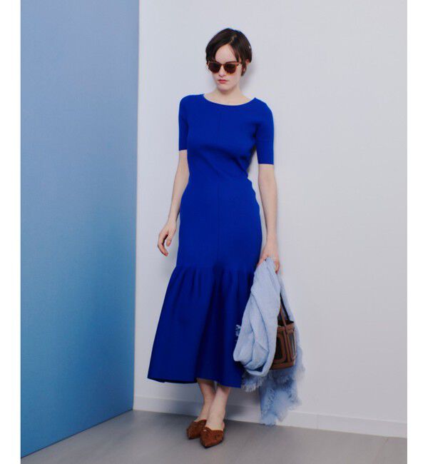 allureville「ニットマーメイドワンピース」|ワンピース|ブルー