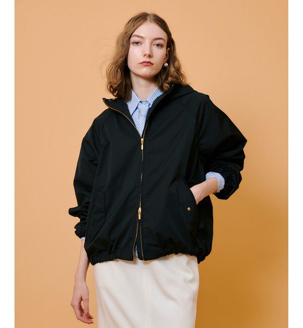 allureville「ミドルフーディーブルゾン」|ブルゾン・スタジャン|ブラック