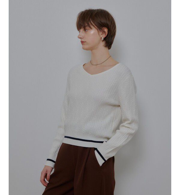 allureville「Ｗミニケーブルプルオーバー」|ニット・セーター|