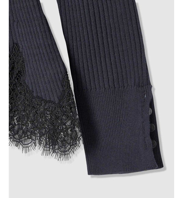 allureville「レースドッキングリブプルオーバー」|ニット・セーター|