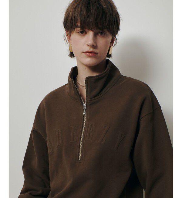 allureville「ハーフジップ刺繍プルオーバー」|Tシャツ・カットソー|