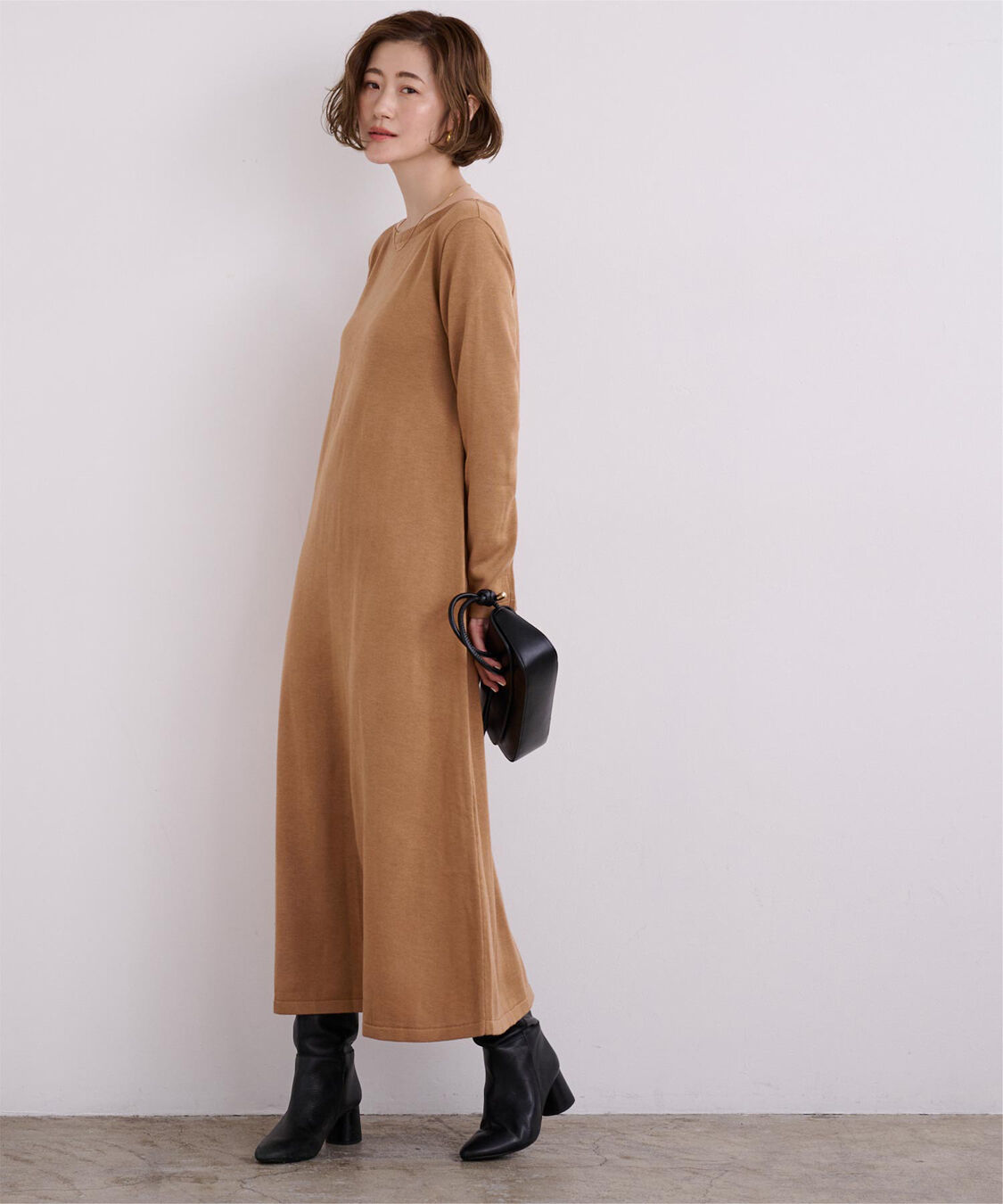 ur's「ボートネックロングニットワンピース」|ワンピース|