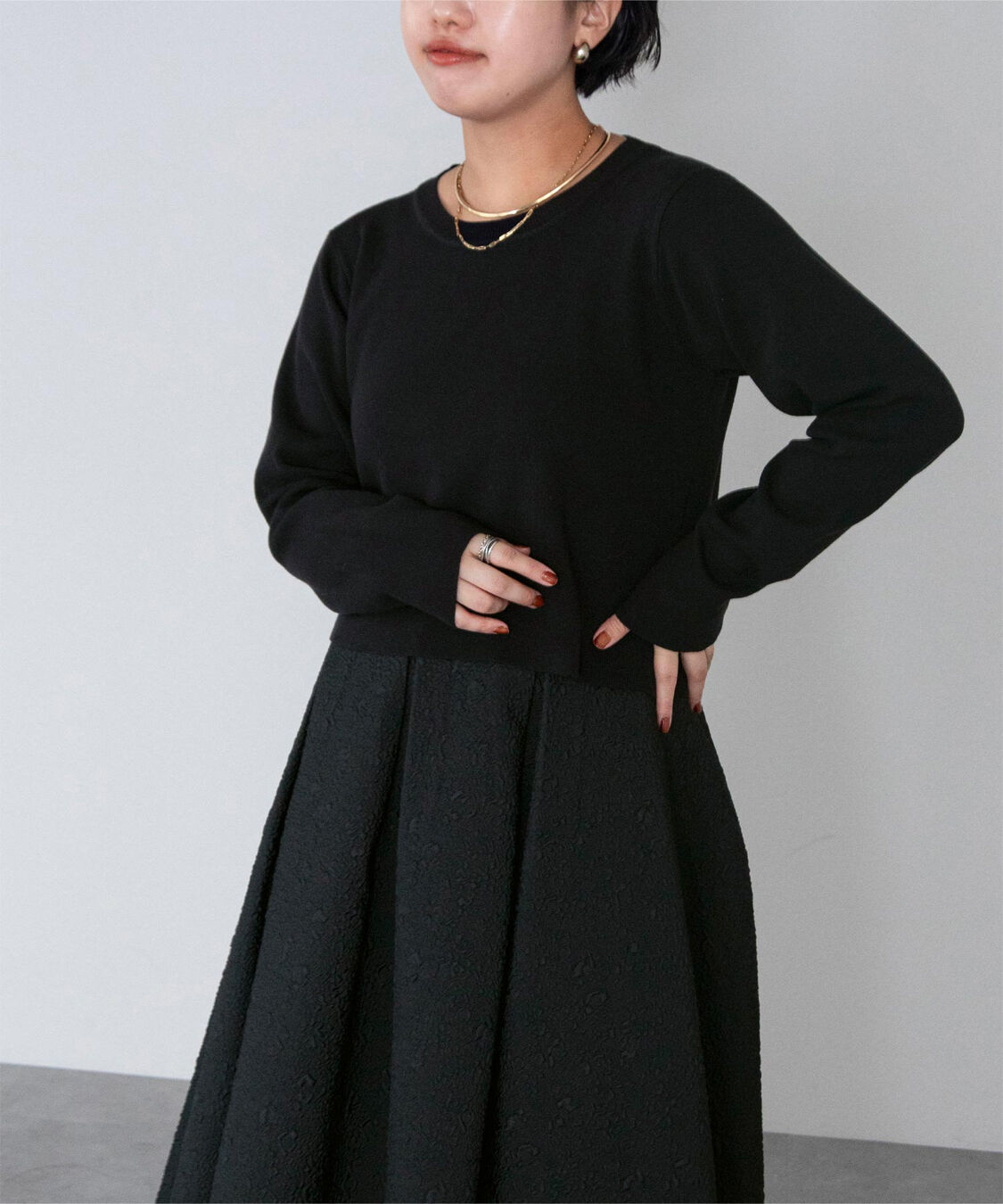 ur's「ラウンドネッククロップドニット」|ニット・セーター|