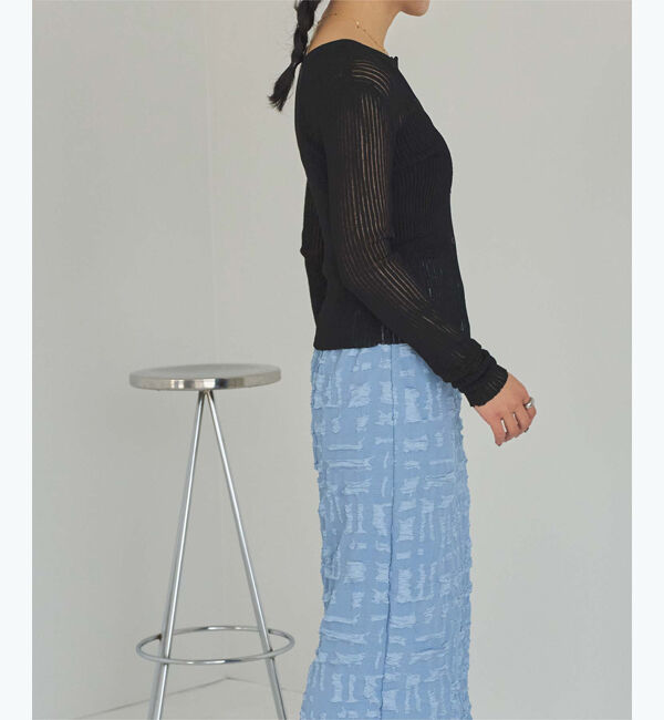 titivate「前後2wayリブシアーニットカーディガン」|ニット・セーター|