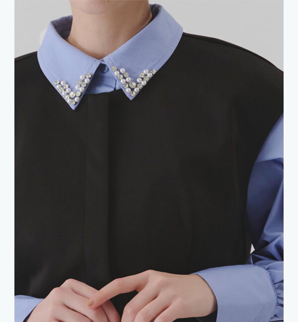 titivate「襟付ビジューシャツ」|シャツ・ブラウス|