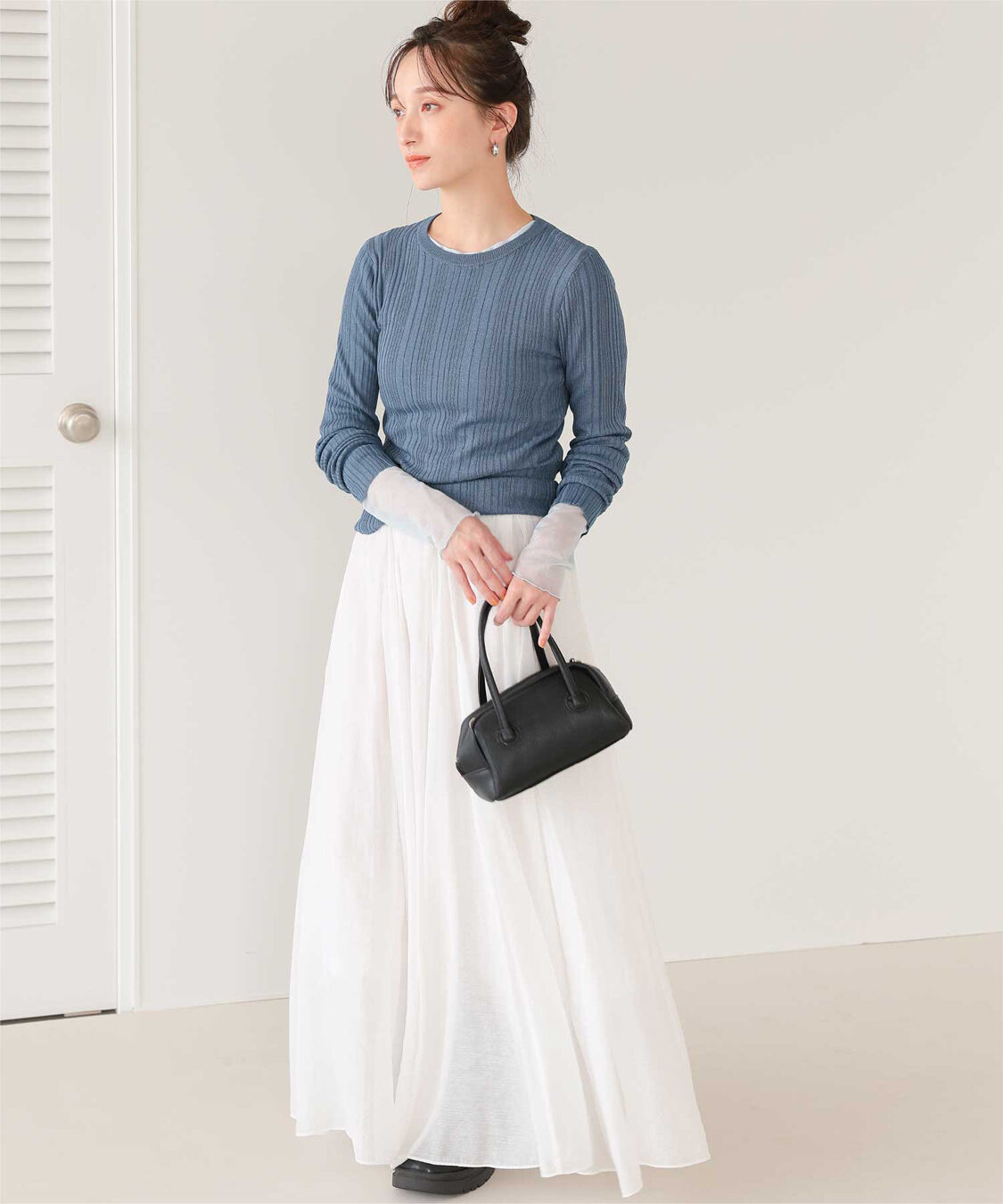 titivate「クルーネックランダムリブシアーニット」|ニット・セーター|