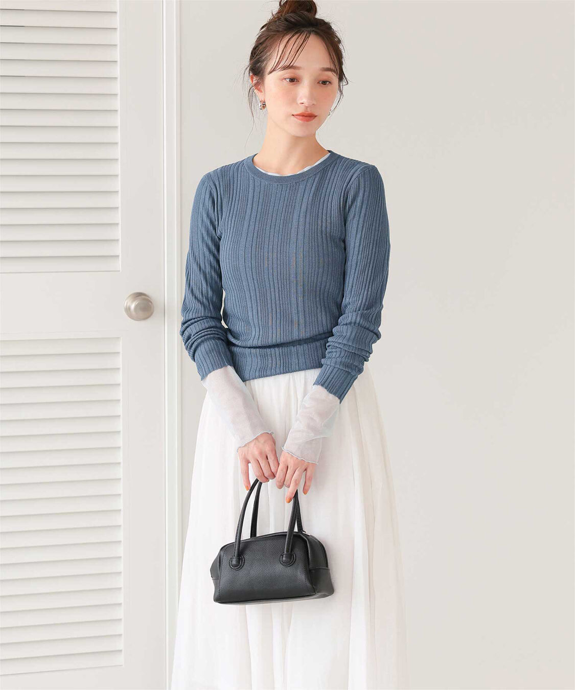 titivate「クルーネックランダムリブシアーニット」|ニット・セーター|