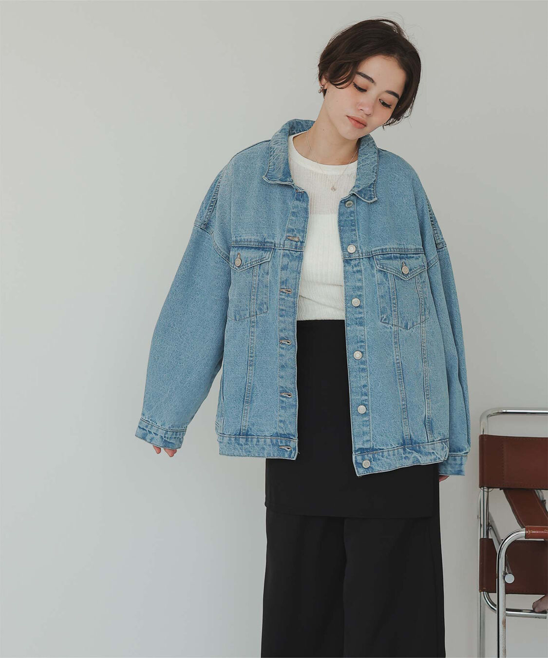 titivate「クルーネックランダムリブシアーニット」|ニット・セーター|