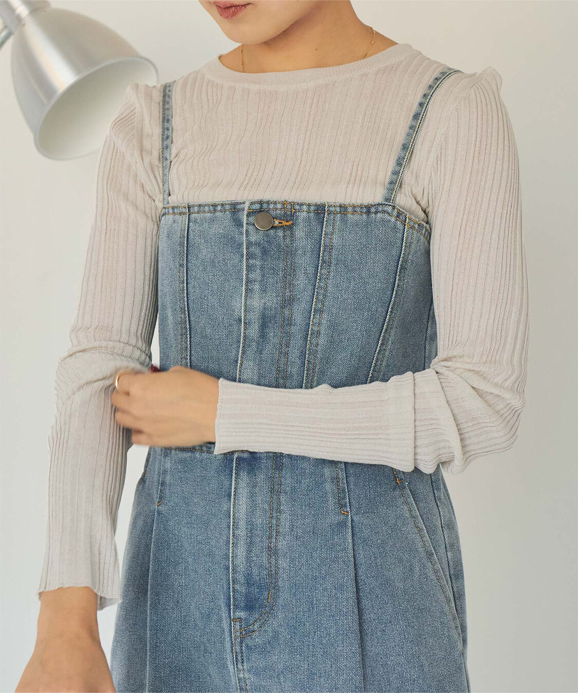 titivate「クルーネックランダムリブシアーニット」|ニット・セーター|