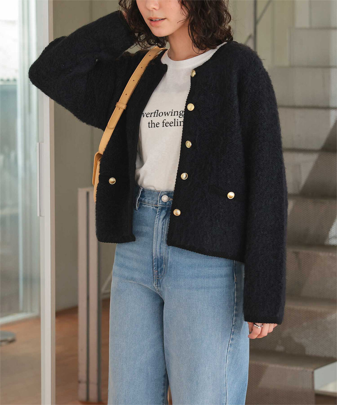 titivate「プチループゴールド釦ニットカーディガン」|ニット・セーター|