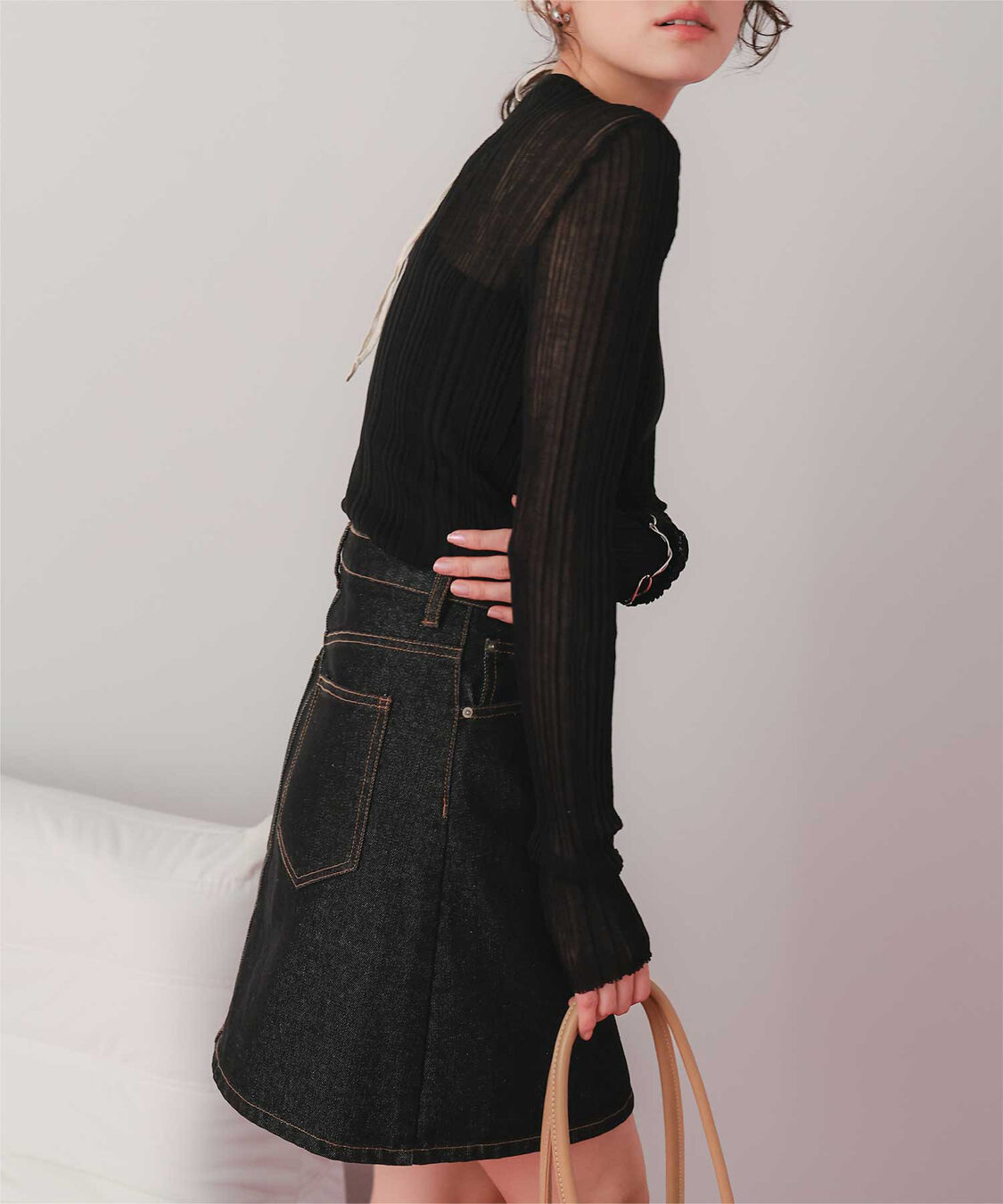 titivate「クルーネックランダムリブシアーニット」|ニット・セーター|