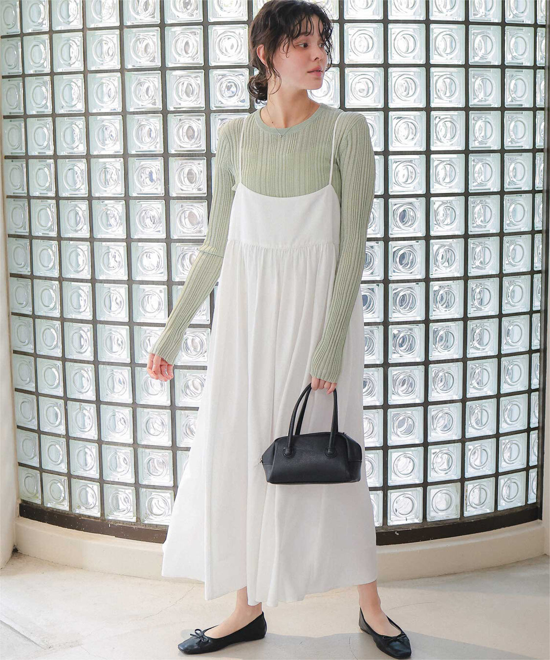 titivate「クルーネックランダムリブシアーニット」|ニット・セーター|