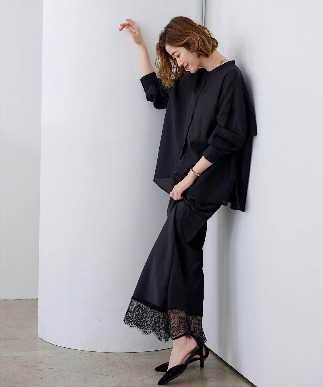 ur's「レースサテンマーメイドスカート」|スカート|