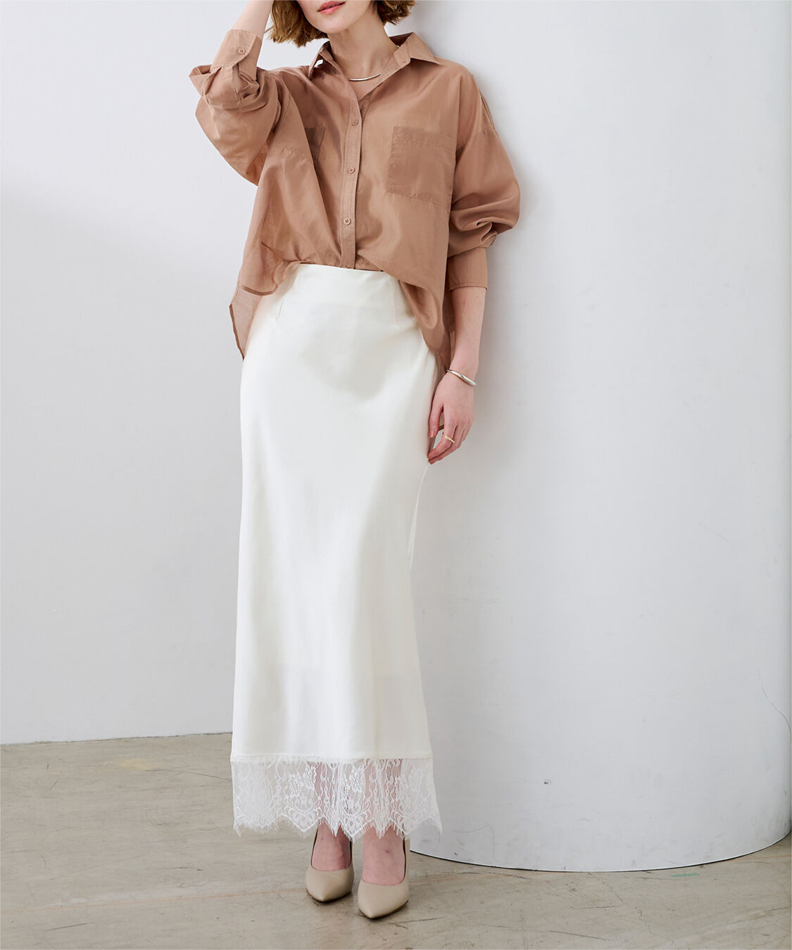 ur's「レースサテンマーメイドスカート」|スカート|