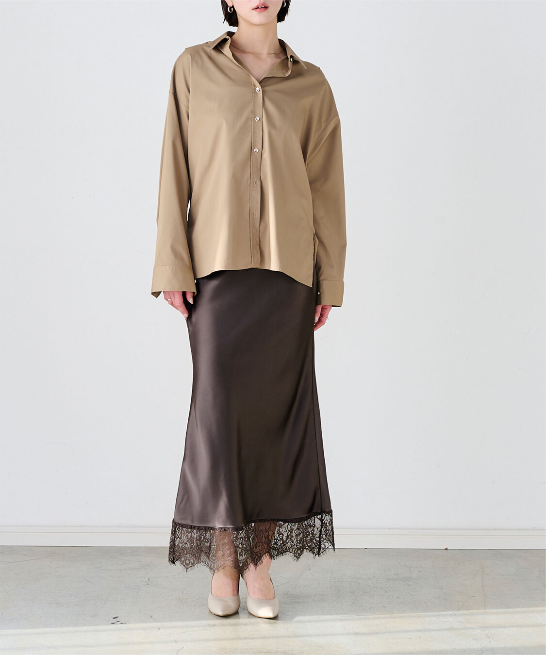 ur's「レースサテンマーメイドスカート」|スカート|